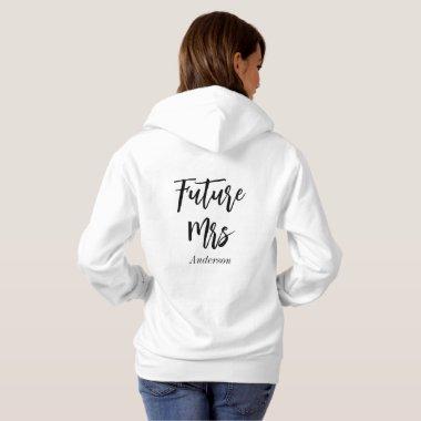 Bride Future Mrs Wedding Black White  Hoodie