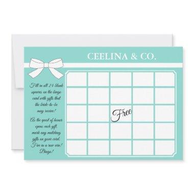 BRIDE Glam & Bling Shower Party Bingo Game Invitations