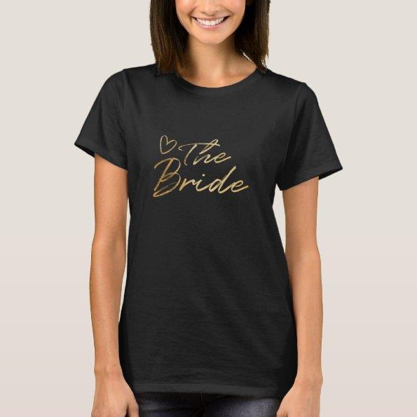 Bride - Gold & black faux foil t-shirt