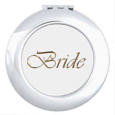 Bride, gold script Bachelorette Party Compact Mirror