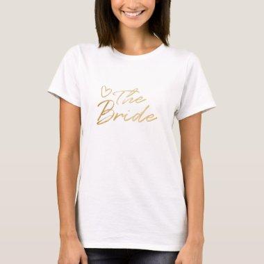 Bride - Gold & white faux foil t-shirt