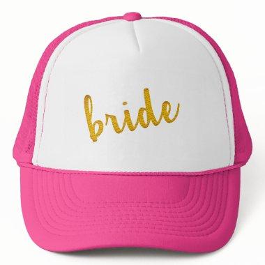 bride golden glitter bridal pink wedding hat