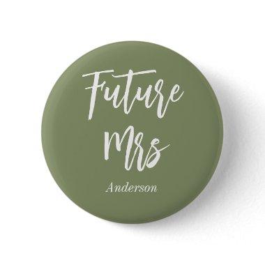 Bride Green White Future Mrs Wedding Button