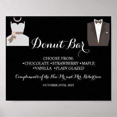 Bride & Groom Donut Bar Bridal Shower Wedding Sign