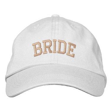 Bride Hat Peach Embroidery Bachelorette Hat