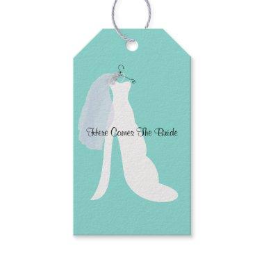 BRIDE Here Comes The Bride Shower Bridal Party Gift Tags
