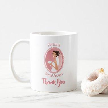 Bride in a Veil with Bouquet Bridal Shower Thanks Coffee Mug