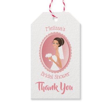 Bride in a Veil with Bouquet Bridal Shower Thanks Gift Tags