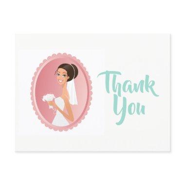 Bride in a Veil with Bouquet  Thanks Post