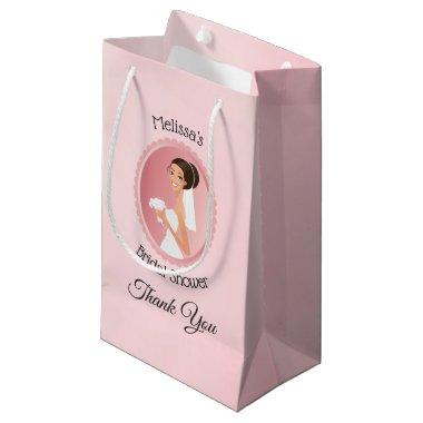 Bride in a Veil with Bouquet Bridal Shower Thanks Small Gift Bag