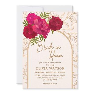 Bride in bloom rose and gold floral