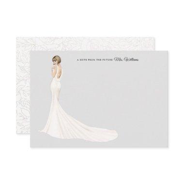 Bride in Gown Bridal Shower Thank You Invitations