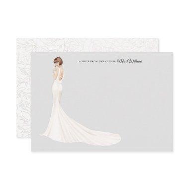 Bride in Gown Bridal Shower Thank You Invitations