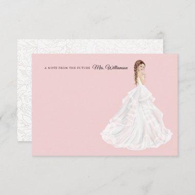 Bride in Gown Bridal Shower Thank You Invitations