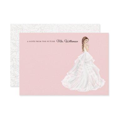 Bride in Gown Bridal Shower Thank You Invitations