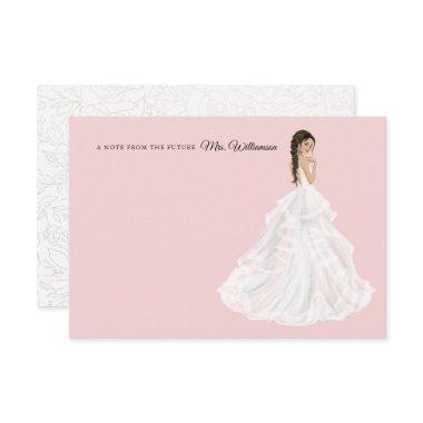 Bride in Gown Bridal Shower Thank You Invitations