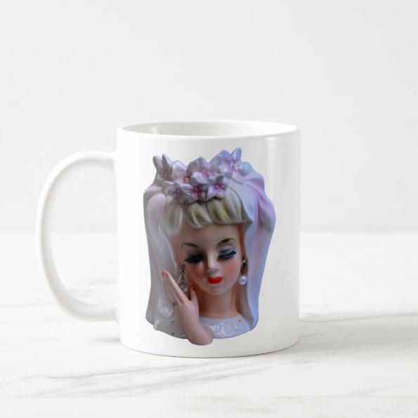 Bride in Pink Head Vase Manicure Bridal Shower Coffee Mug