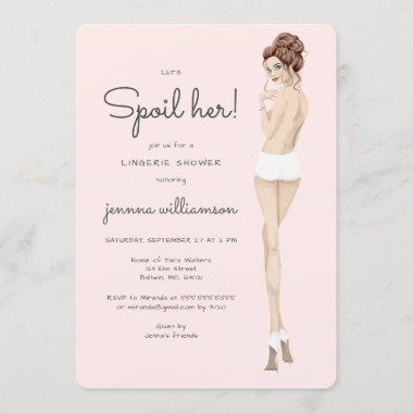 Bride in Underwear Lace Lingerie Bridal Shower Invitations