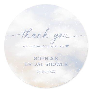 Bride Is On Cloud 9 Bridal Shower Thank You Classic Round Sticker