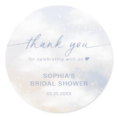 Bride Is On Cloud 9 Bridal Shower Thank You Classic Round Sticker