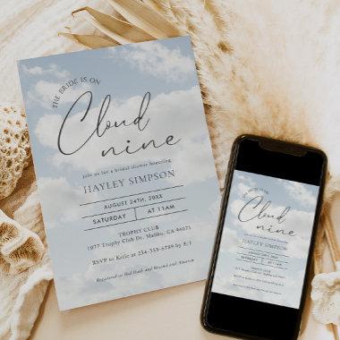 Bride Is On Cloud Nine Bridal Shower Invitations