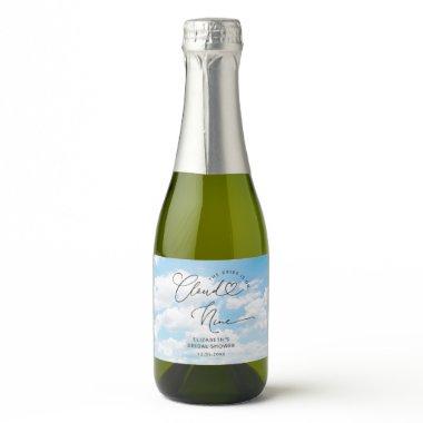 Bride Is On Cloud Nine  Sparkling Wine Label