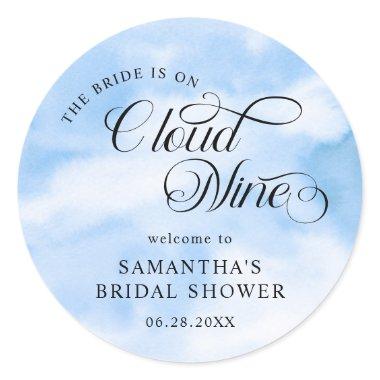 Bride Is On Cloud Nine  Welcome Classic Round Sticker