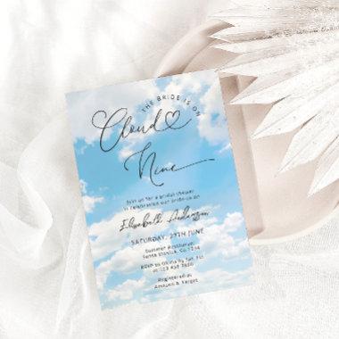 Bride Is On Cloud Nine Elegant Bridal Shower Invitations