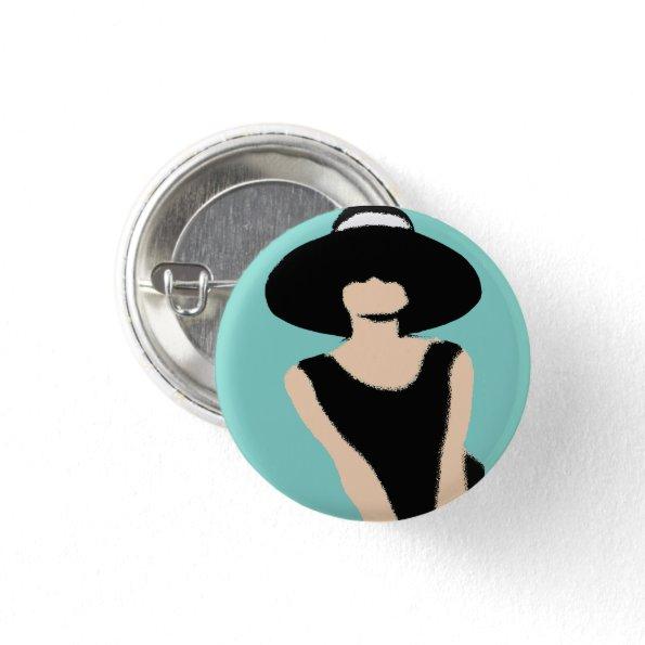BRIDE & Lady And Hat Bridal Shower Party Favor Button