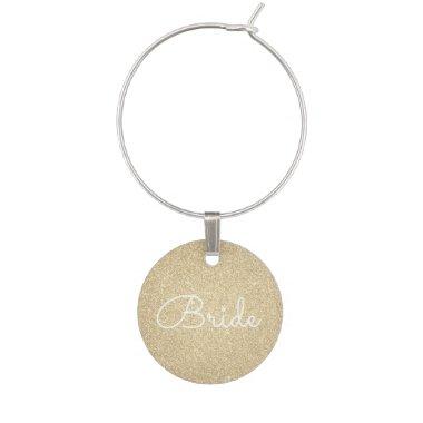 Bride - Luxury Gold Glitter Sparkle Wine Charm