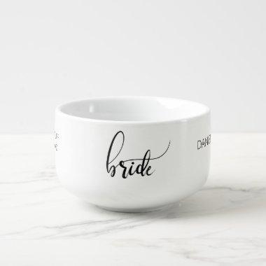 Bride Minimalist Black White Cereal Soup Mug