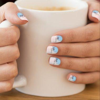 Bride on cloud 9 Colorful Pastel Bridal Shower Minx Nail Art