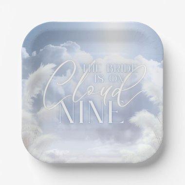 Bride On Cloud Nine 9 White Pampas  Paper Plates