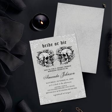 Bride or Die Gothic Bridal Shower Invitations