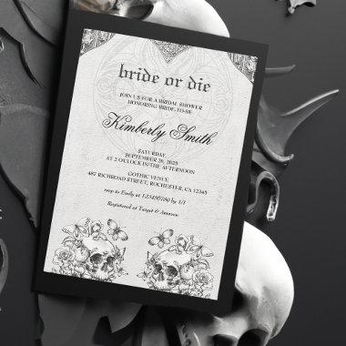 Bride or Die Gothic Bridal Shower Invitations