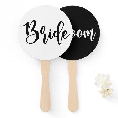 Bride or Groom Modern Minimal Wedding Game Hand Fan