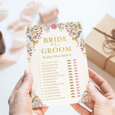 Bride or Groom Wildflower  Game