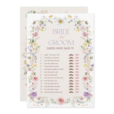 Bride or Groom Wildflower  Game