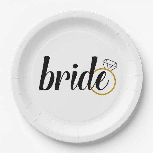 Bride Paper Plates for Engagement or Bridal Shower