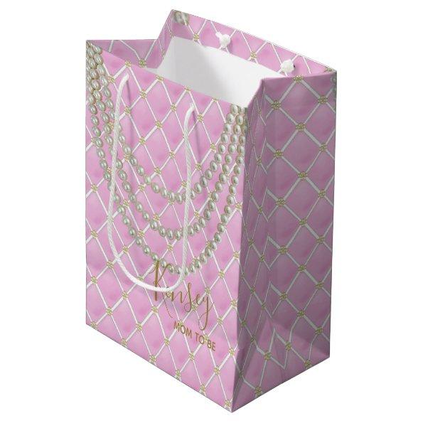 BRIDE Paris Pearls & Glam Pink Shower Party Medium Gift Bag