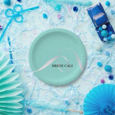 BRIDE Personalized Ribbon  Party Paper Plates