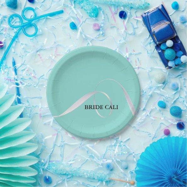BRIDE Personalized Ribbon  Party Paper Plates