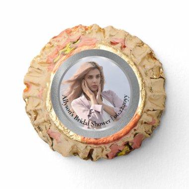 Bride Photo - Names | Bridal Shower Date Silver Reese's Peanut Butter Cups