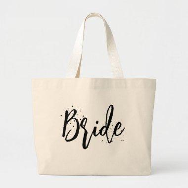 Bride Pink Cute Fun Calligraphy Script Simple Large Tote Bag