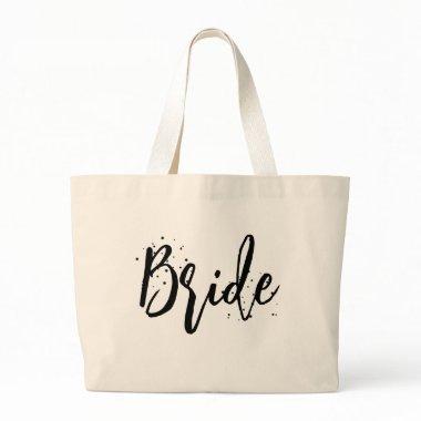 Bride Pink Cute Fun Calligraphy Script Simple Large Tote Bag