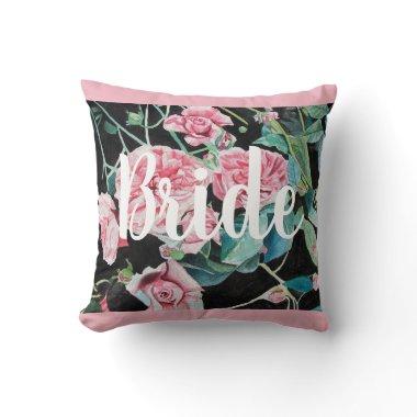 Bride Pink Retro Rose Roses Wedding Decor Cushion