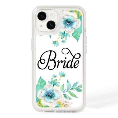 Bride Script Aqua Floral OtterBox iPhone 14 Case