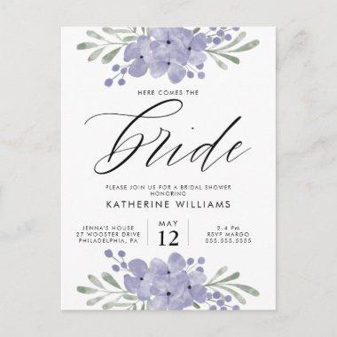 BRIDE SHOWER | Purple Watercolor Floral PostInvitations