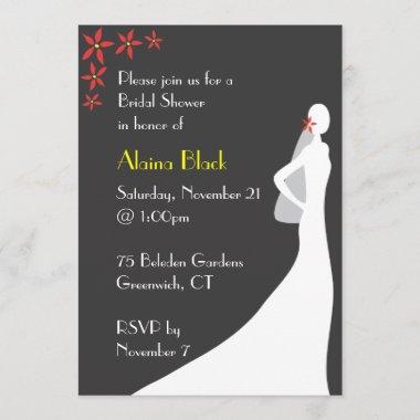 Bride Silhouette Bridal Shower Invitations
