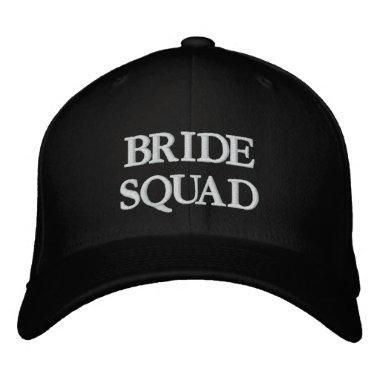 Bride Squad black and white typography elegant Embroidered Baseball Cap